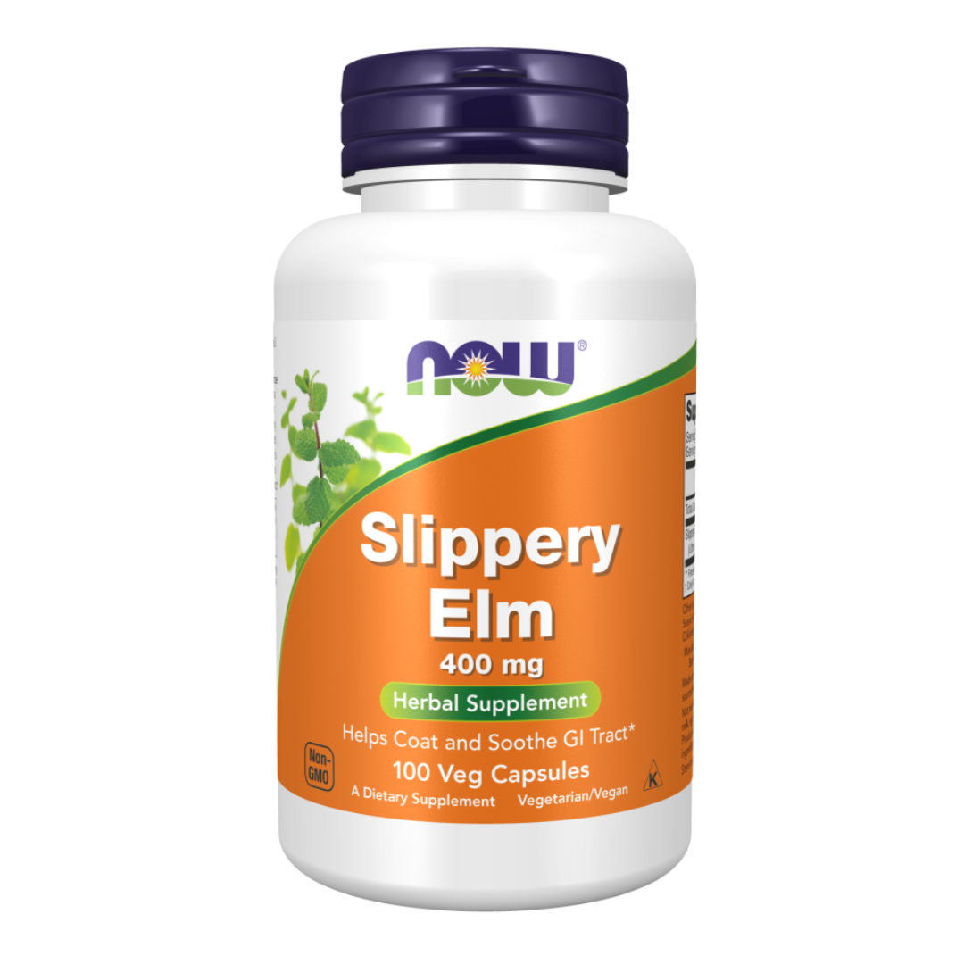 NOW Slippery Elm 400mg 100 Vegetarian Capsules