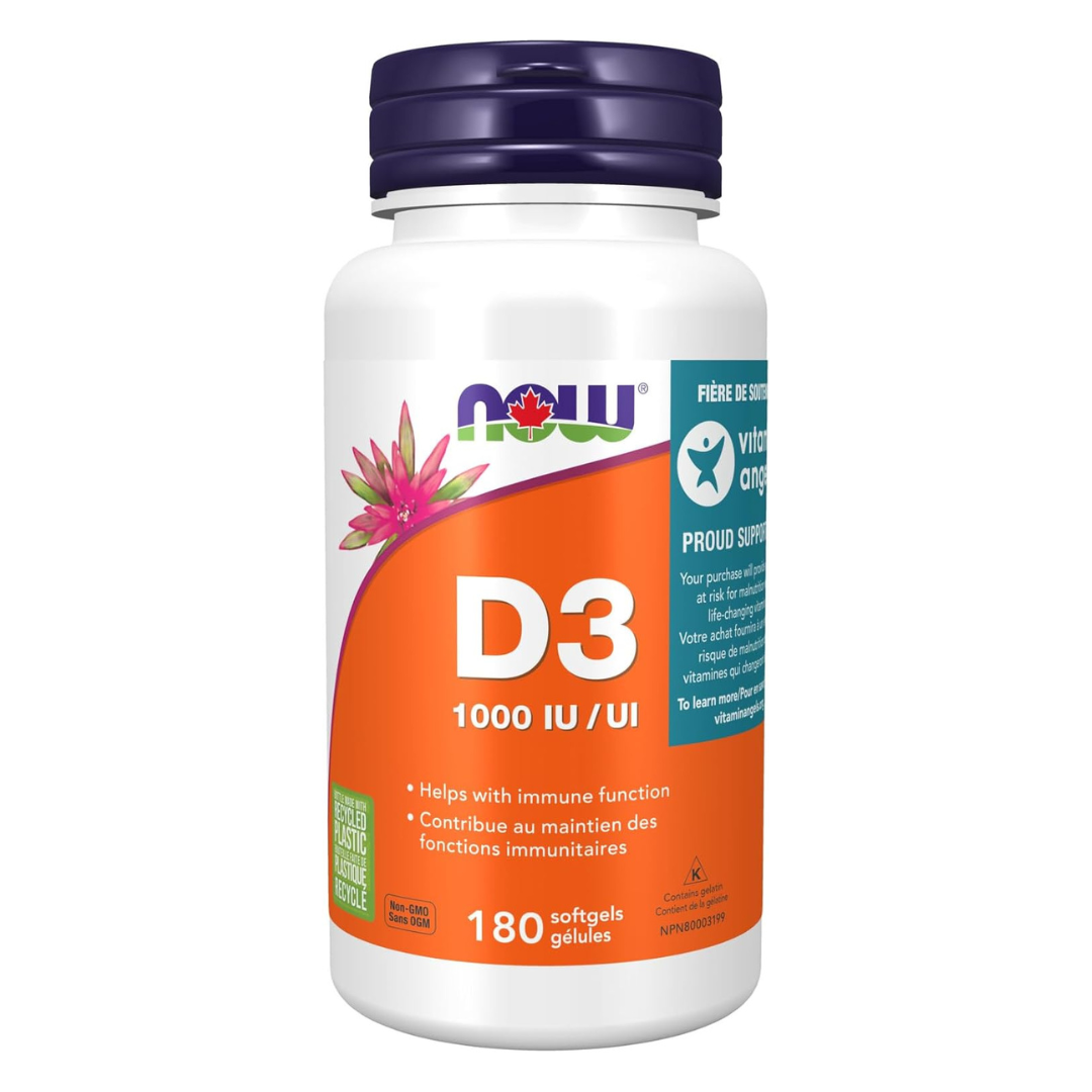 NOW Vitamin D3 1000IU 180 Softgels