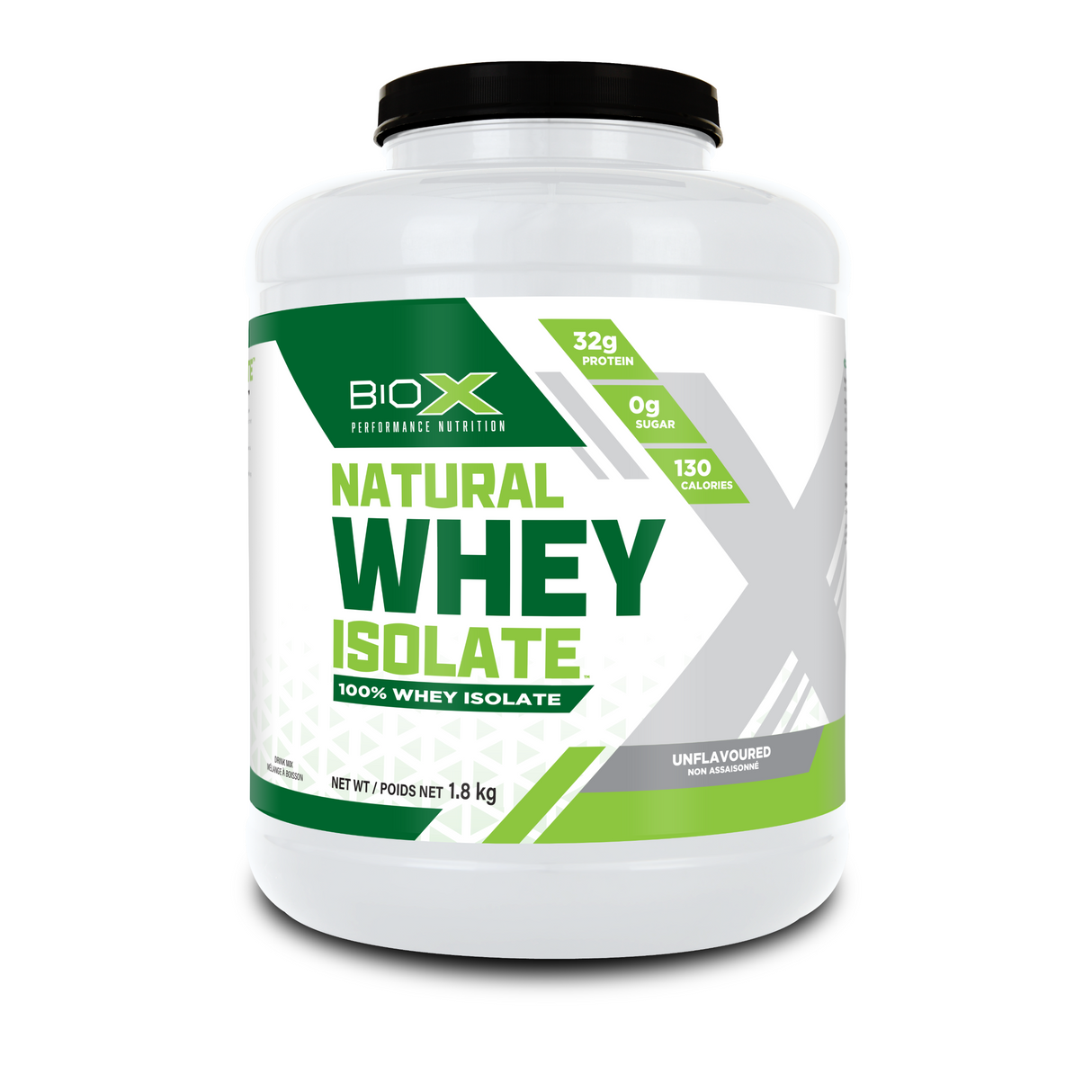 BIOX Natural Whey Isolate 4lb unflavoured container on a white background