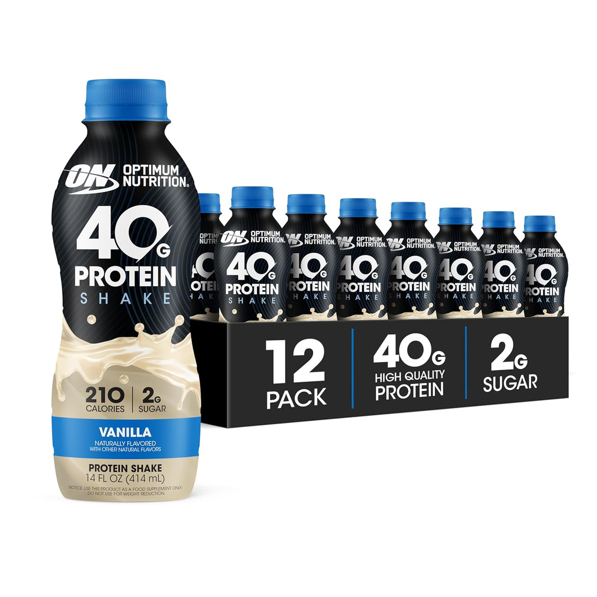 Optimum Nutrition 40g Protein Shake RTD Vanilla (Case of 12)