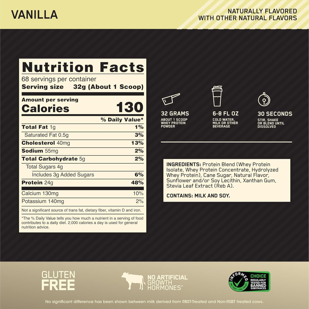 ON Gold Standard Naturally Flavoured Whey 4.8LB