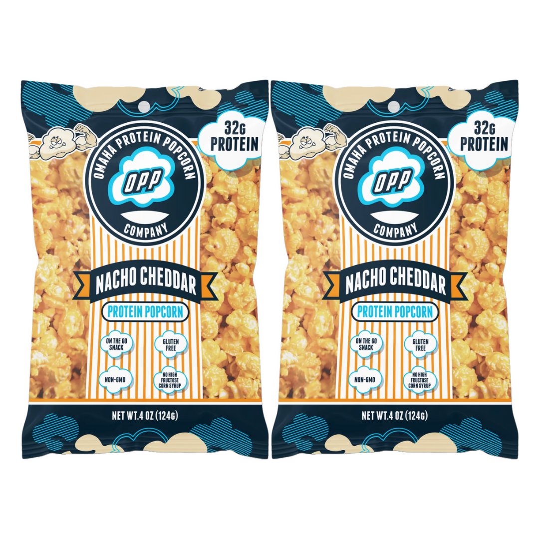 Omaha Protein Popcorn - Nacho Cheddar (Pack of 2 Bags)