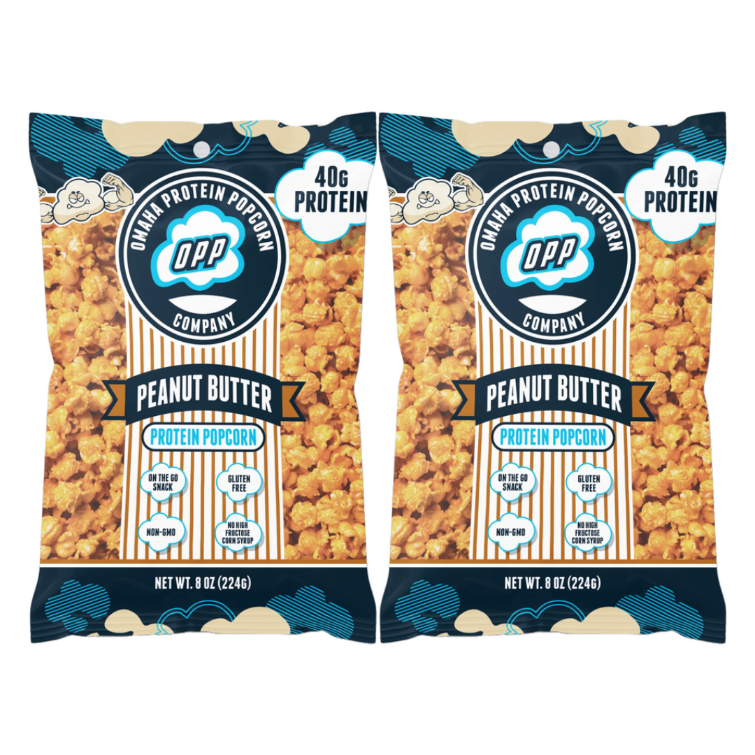 Omaha Protein Popcorn - Peanut Butter (Pack of 2 Bags)