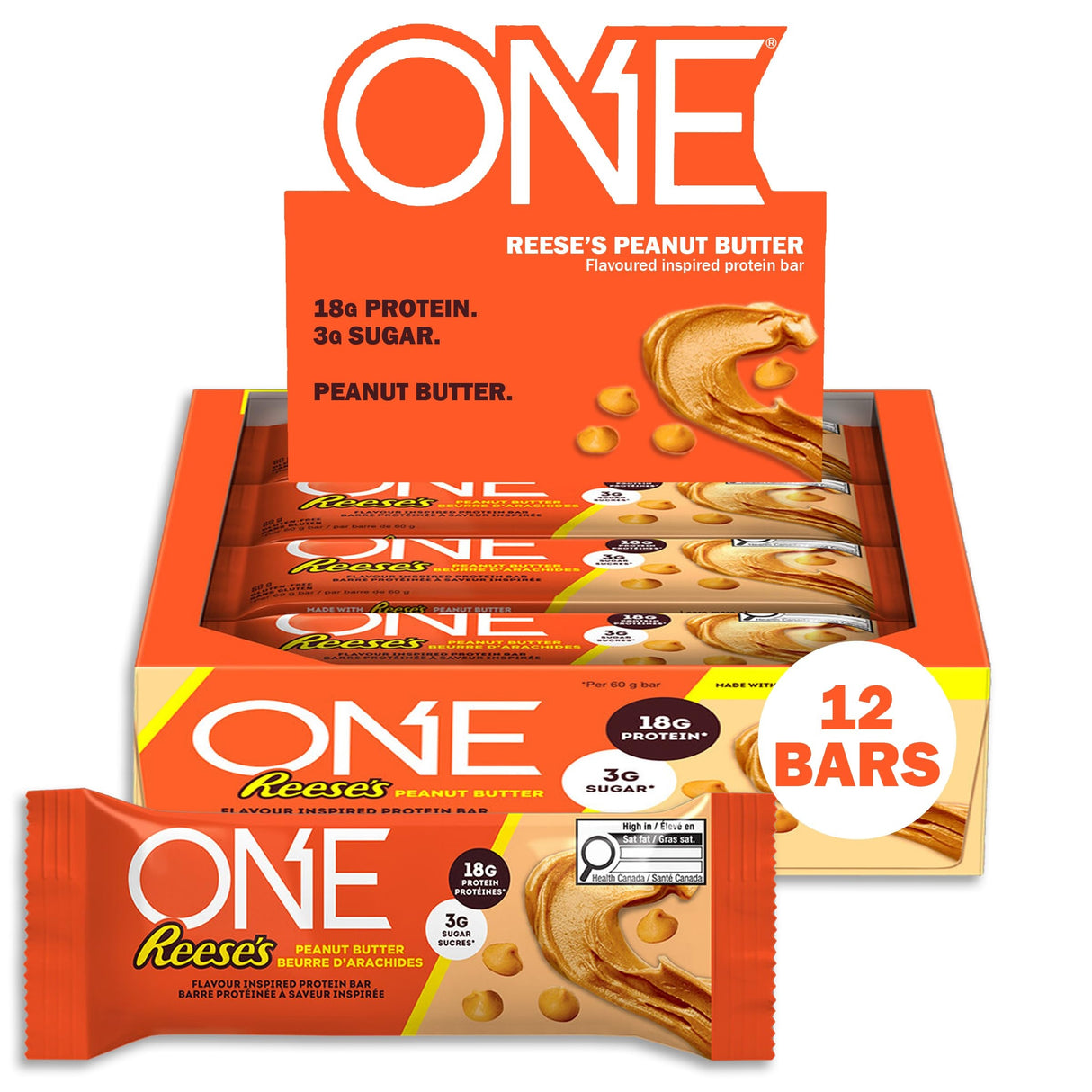 One Bar (Box of 12 Bars) Reese's Peanut Butter Chocolate