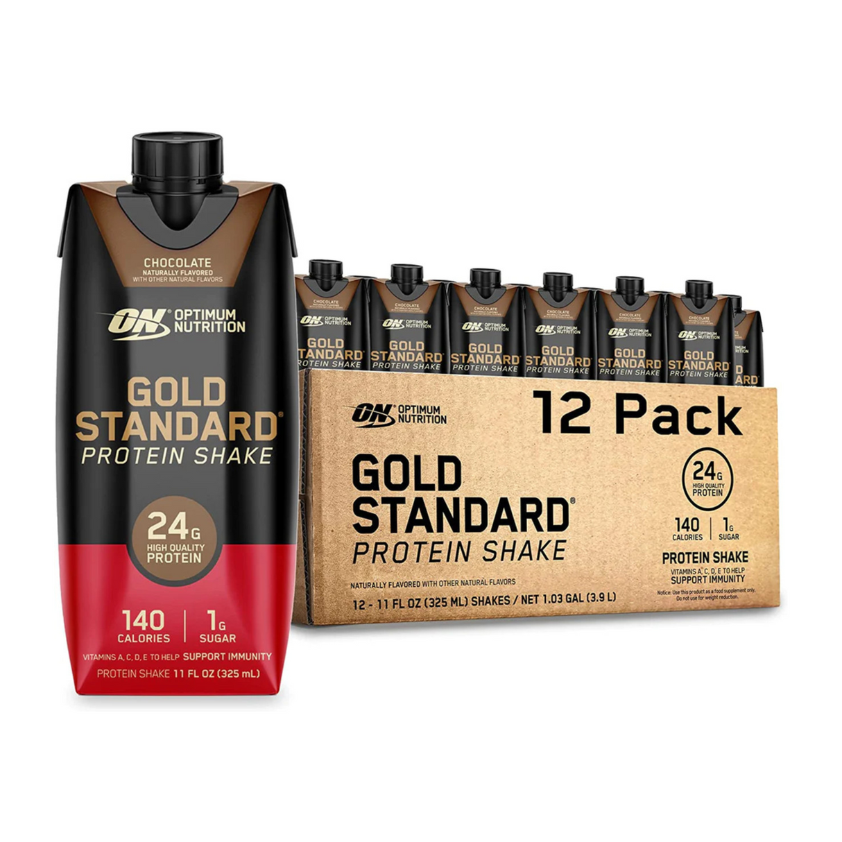 Optimum Nutrition Gold Standard RTD Protein Shake Chocolate (Pack of 12)