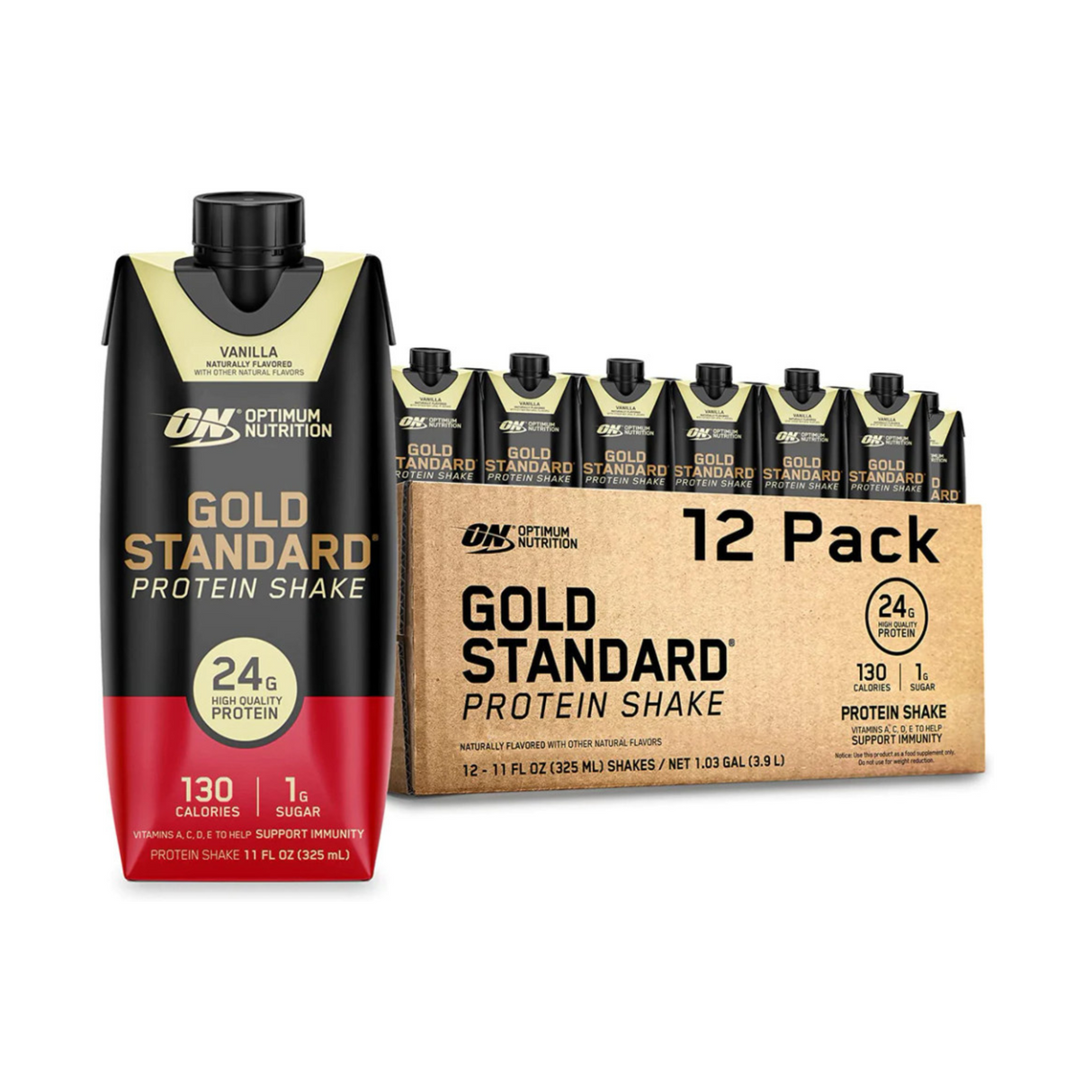 Optimum Nutrition Gold Standard RTD Protein Shake Vanilla (Pack of 12)