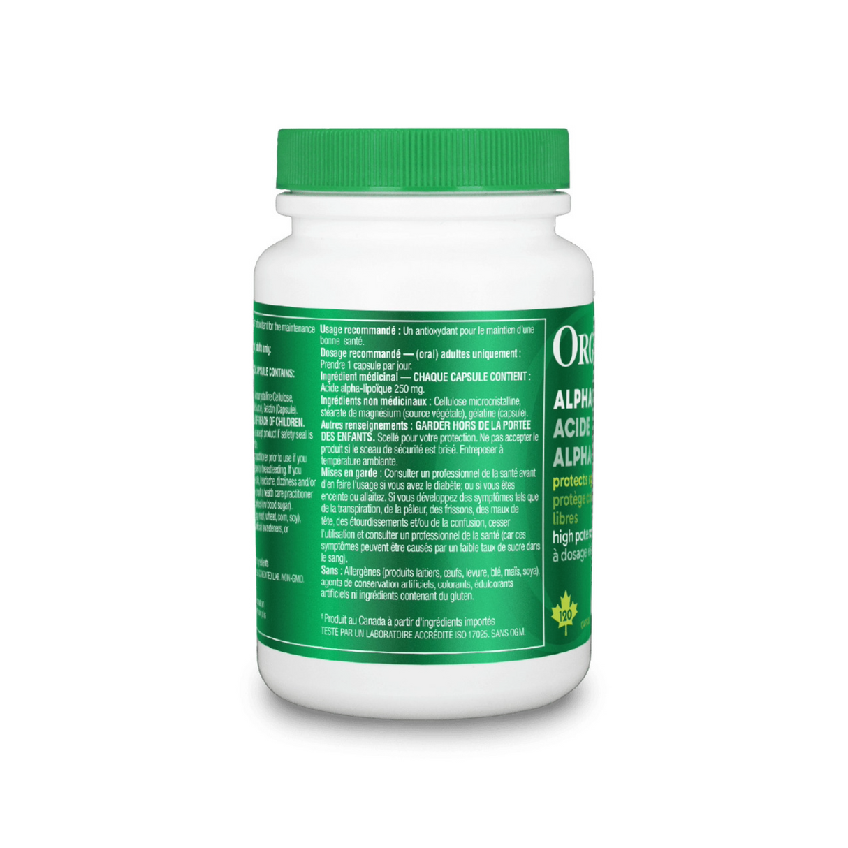 Organika Alpha Lipoic Acid 250mg 120 Veggie Capsules