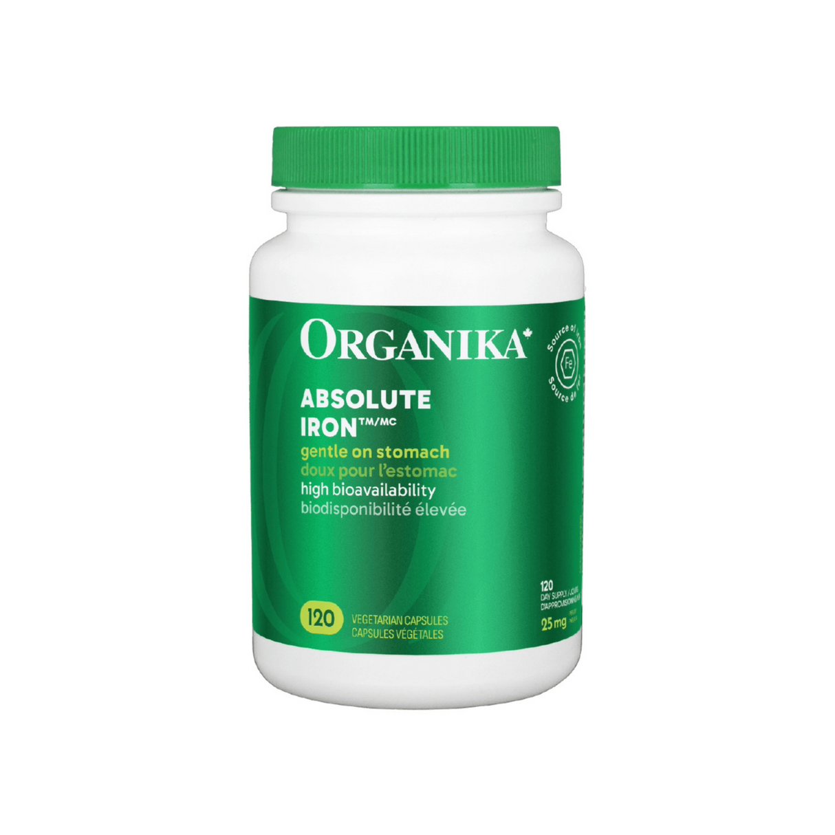 Organika Absolute Iron 25mg 120 Capsules