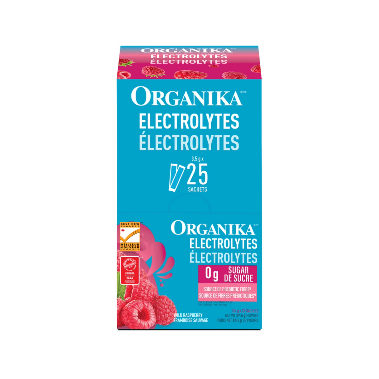 Organika Electrolytes Wild Raspberry 3.5g Sachet - Box of 25 Sachets