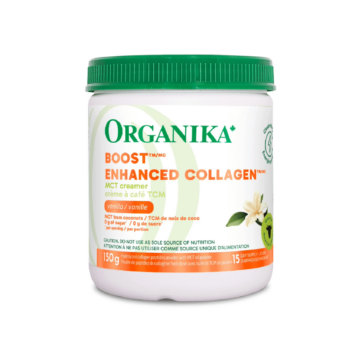 Organika Enhanced Collagen Boost with MCT Creamer 150g Vanilla