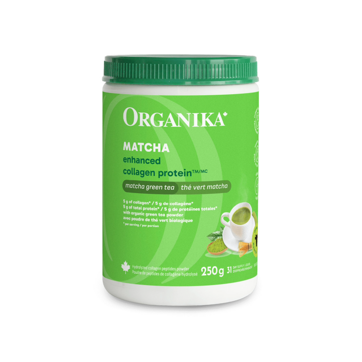 Organika Enhanced Collagen Protein Matcha 250g