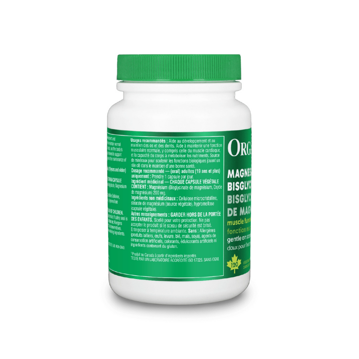 Organika Magnesium Bisglycinate 120 Vegetarian Capsules