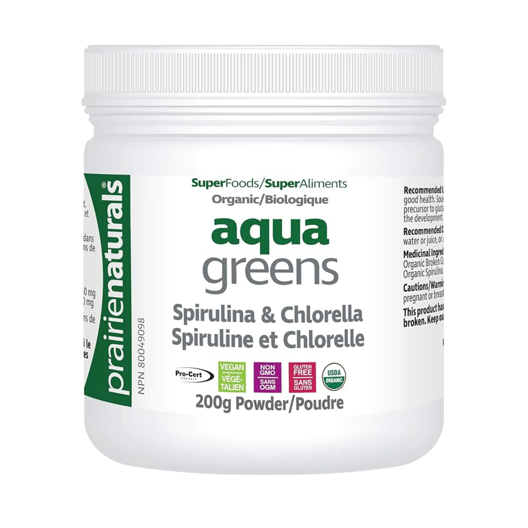 Prairie Naturals Aqua Greens Spirulina and Chlorella 200g