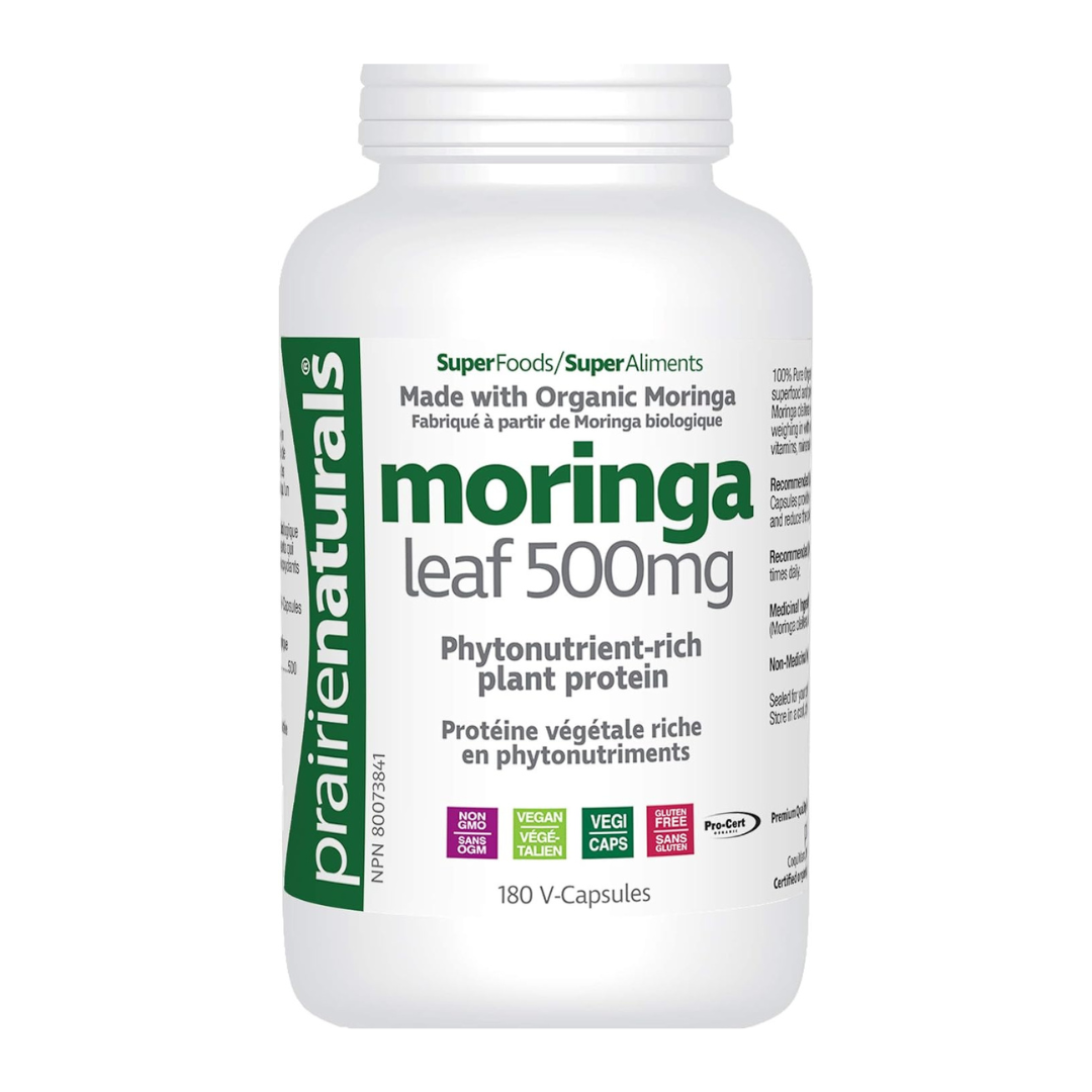 Prairie Naturals Moringa Leaf 500mg 180 caps Organic
