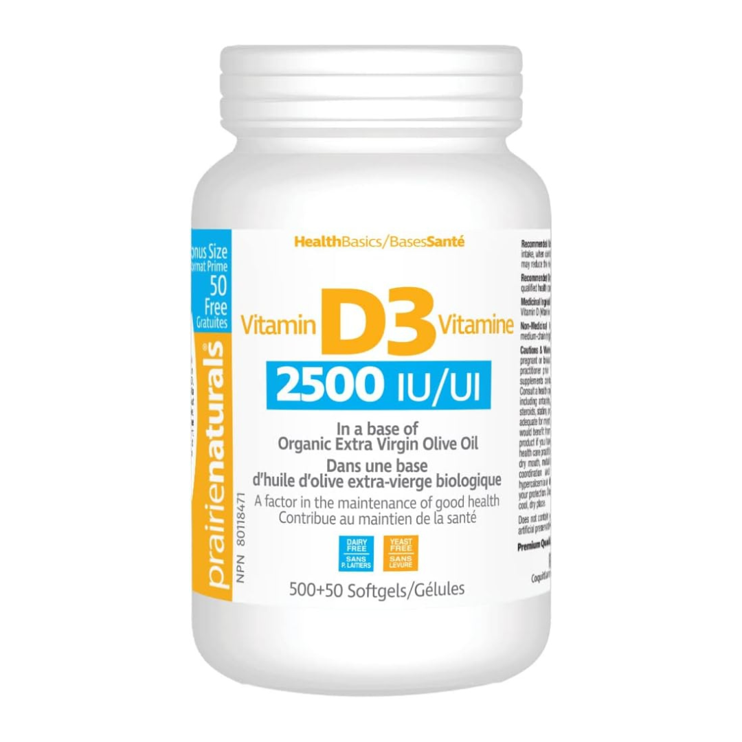 Prairie Naturals Vitamin D3 2500IU 550 Softgels