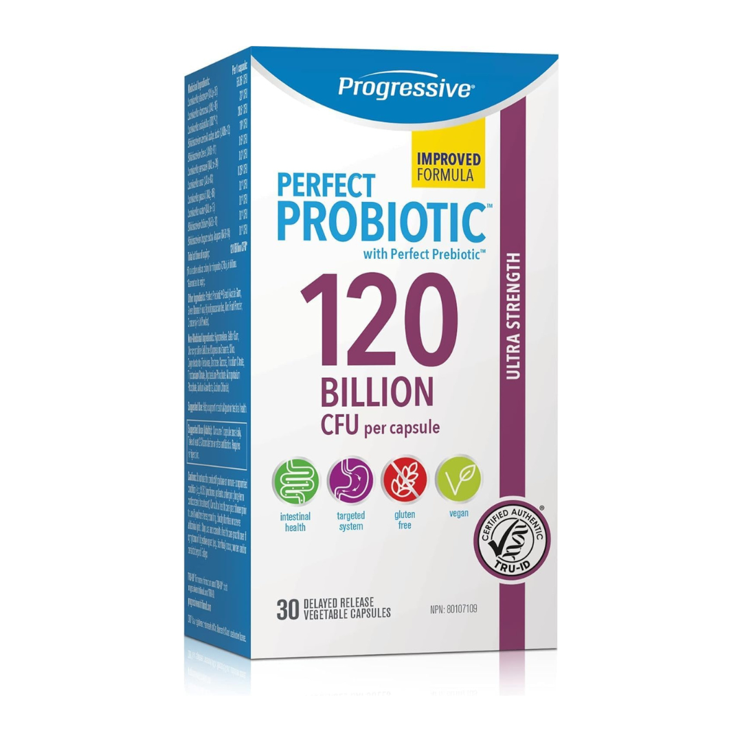Progressive Perfect Probiotic 120 Billion CFU (30 Capsules) Shelf Stable Formula