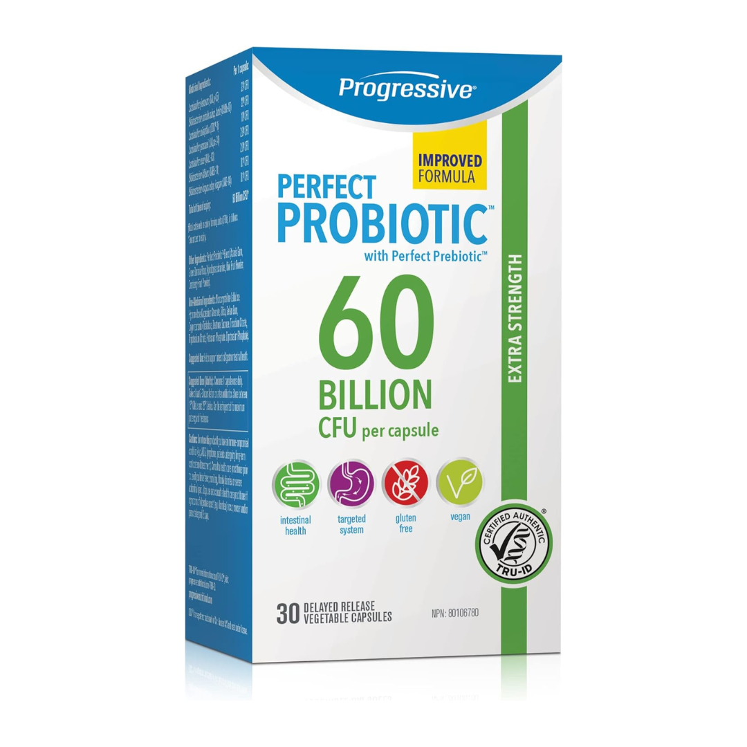 Progressive Perfect Probiotic 60 Billion CFU (30 Capsules) Shelf Stable Formula