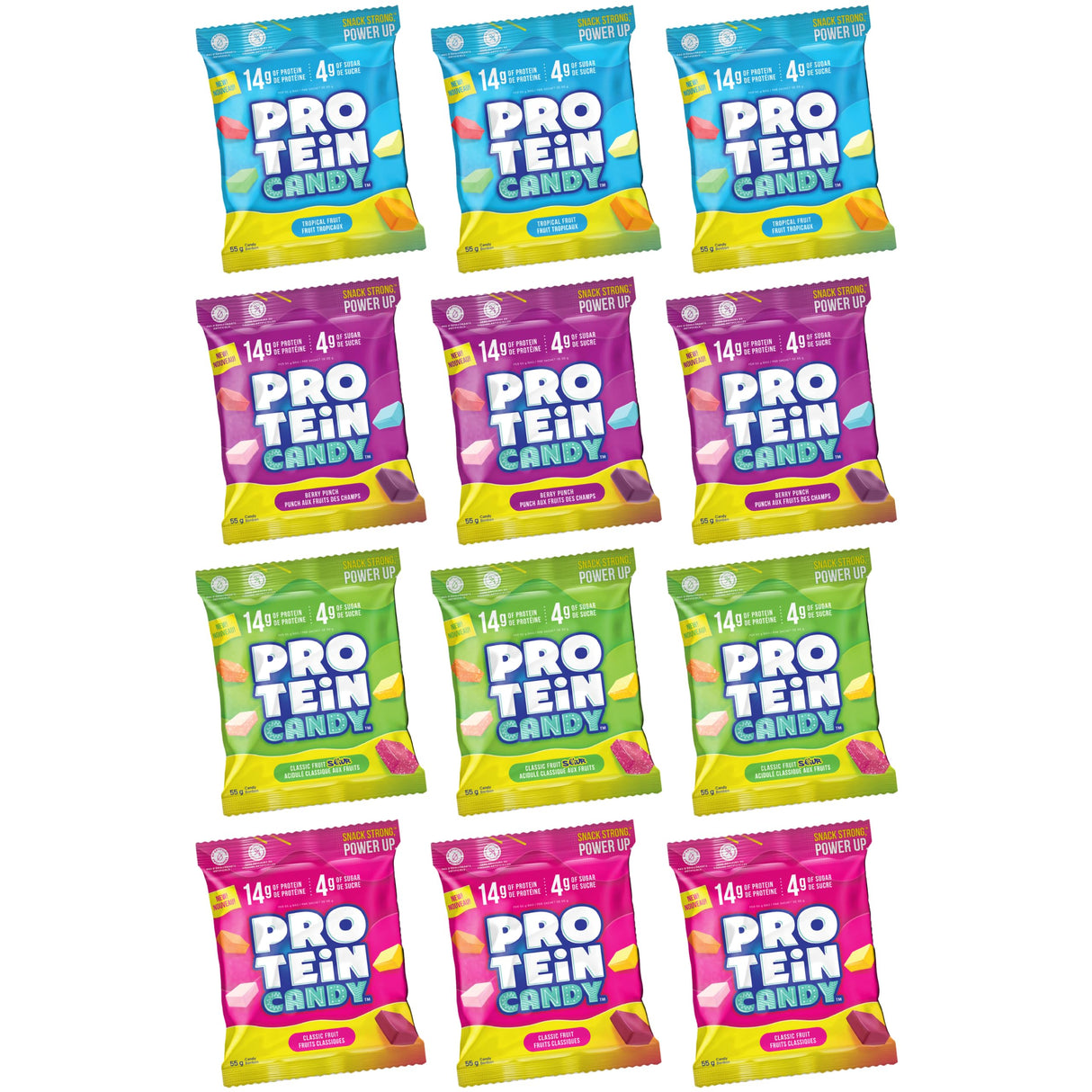 Protein Candy Variety Pack - 3 Bags Each Flavour (Pack of 12)