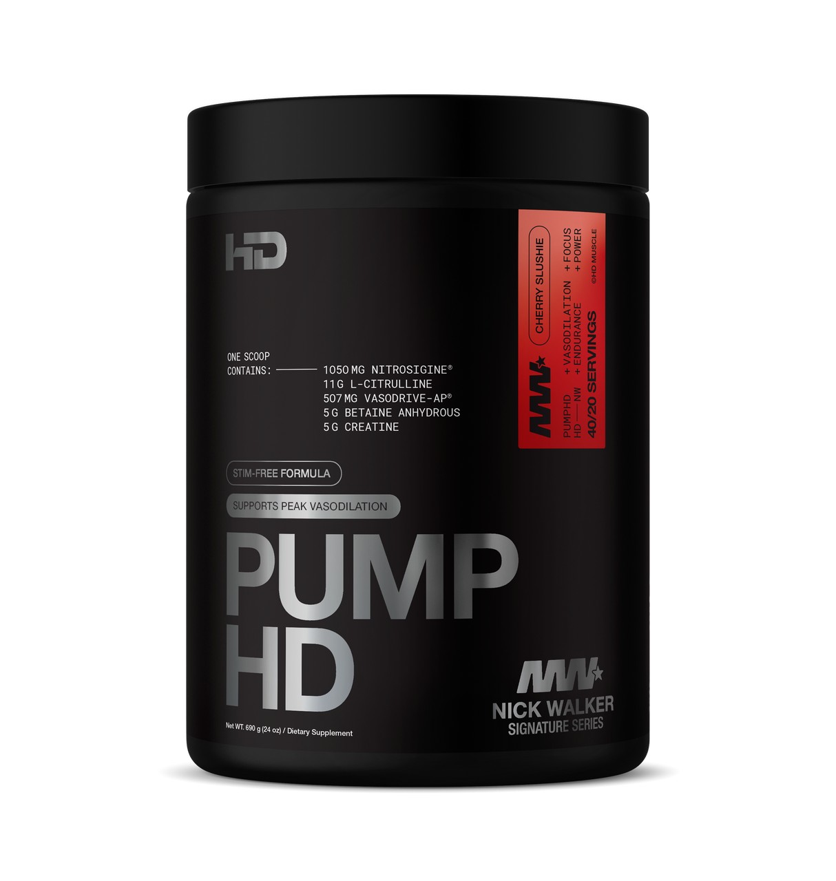 HD Muscle PumpHD Nick Walker Stim Free Pre Workout 20/40 Servings