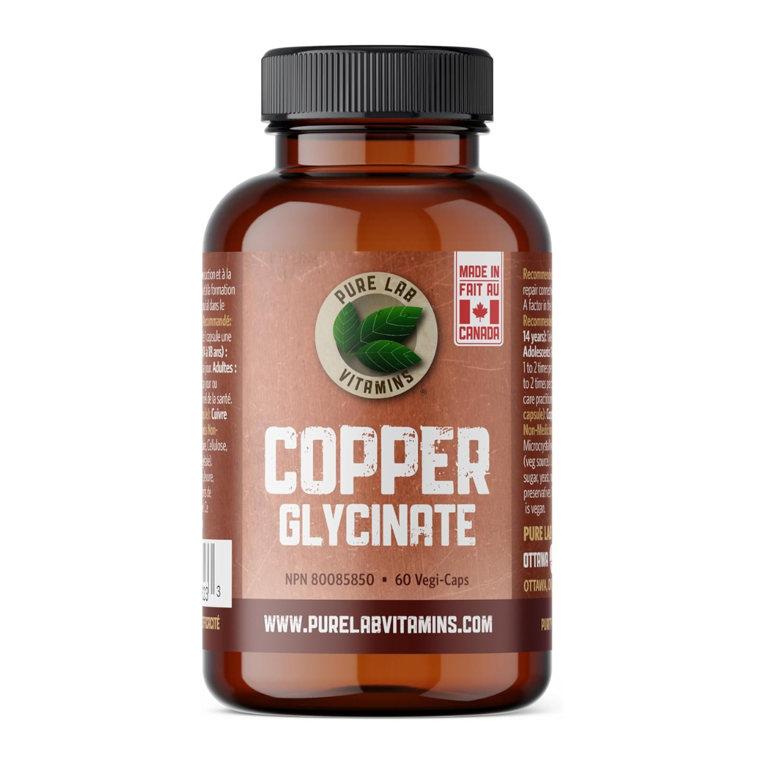 Pure Lab Vitamins Copper Glycinate 60 Capsules