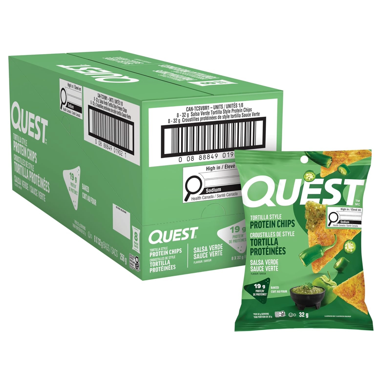 Quest – Protein Chips (Box of 8) - Salsa Verde