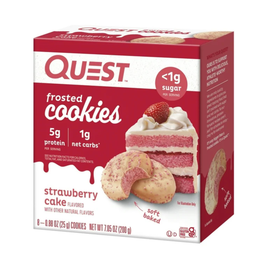 Quest Frosted Cookie (Box of 8) Strawberry Cake Flavour