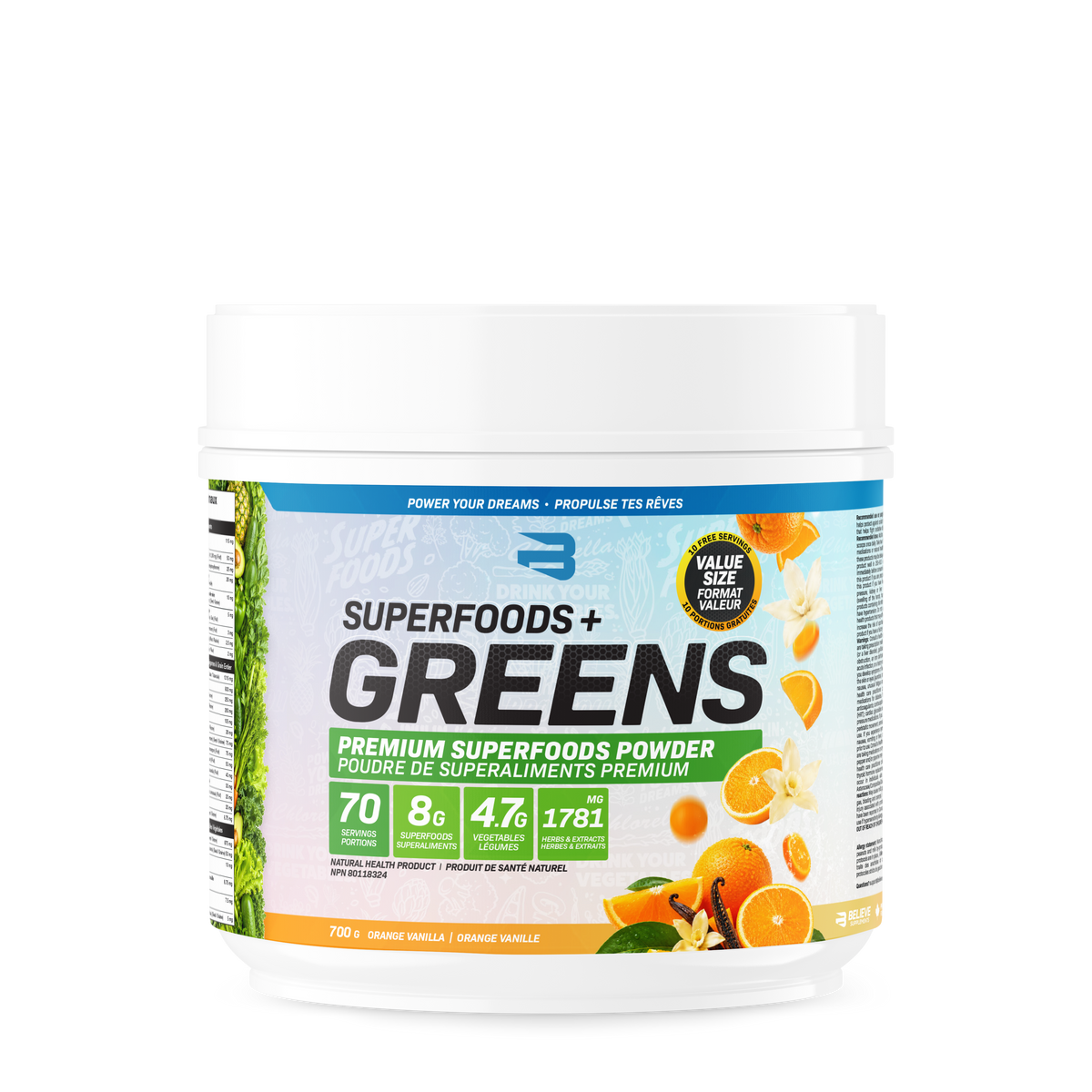 Believe Supplements Superfoods + Greens 70 Servings