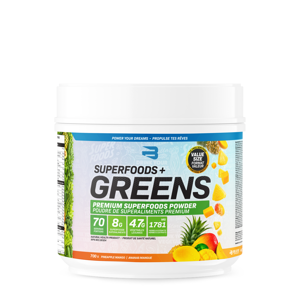 Believe Supplements Superfoods + Greens 70 Servings