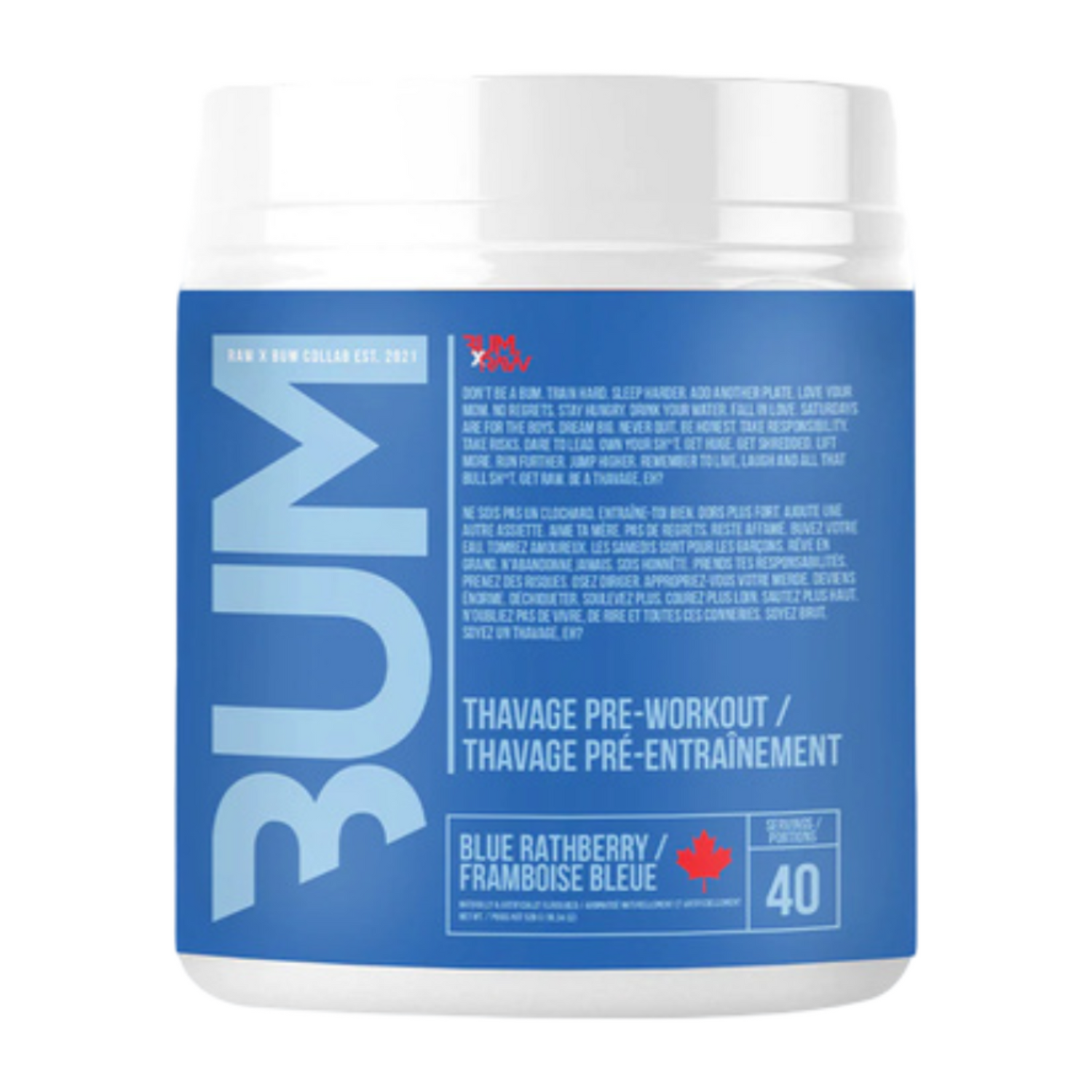CBUM RAW Thavage Pre-Workout 40 Servings