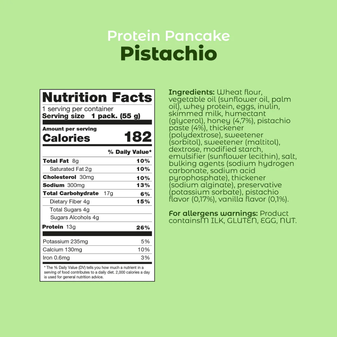 Smarter Snacks Protein Pancake Box of 12 (Pistachio Cream)