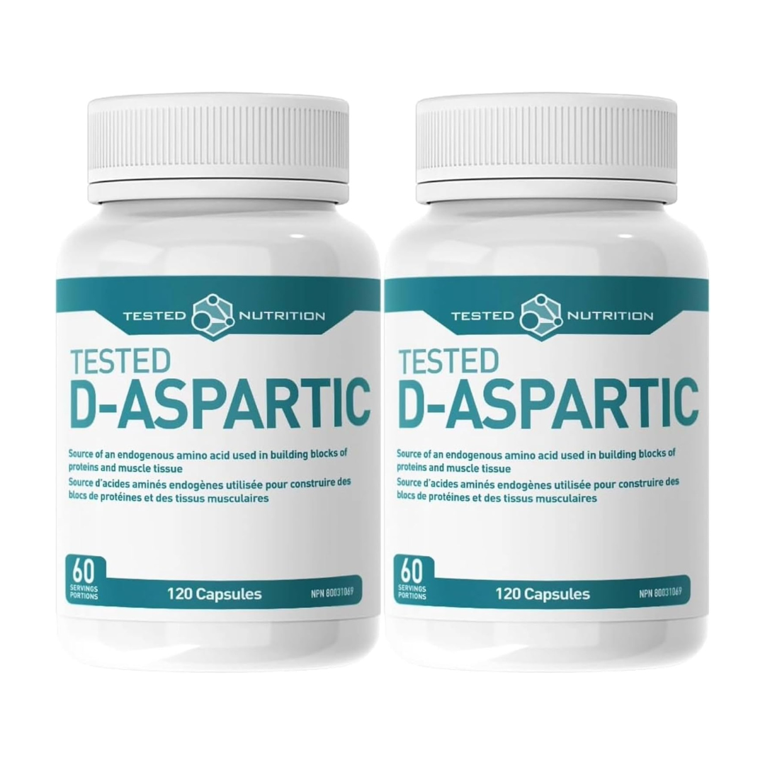 Tested Nutrition D-Aspartic Acid 120 Capsules (Pack of 2)