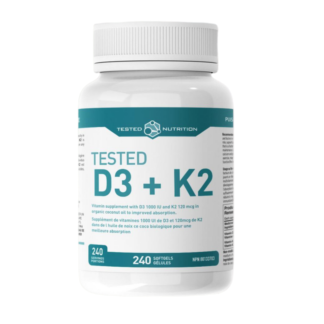 Tested Nutrition Vitamin D3 + K2 240 Softgels
