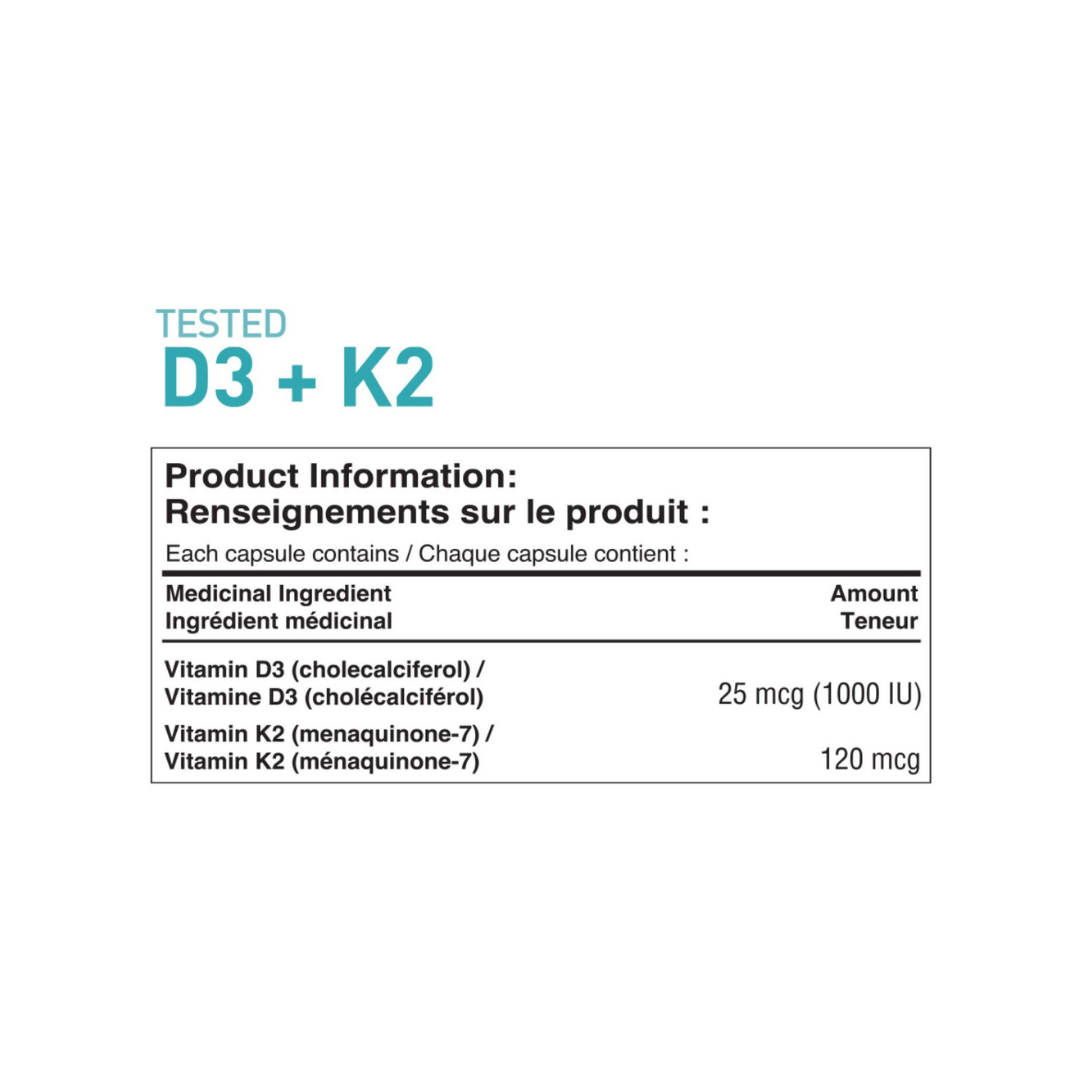 Tested Nutrition Vitamin D3 + K2 240 Softgels