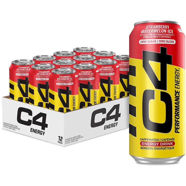 Cellucor C4 Energy Drink Strawberry Watermelon Ice (Case of 12 x 473ml Cans)