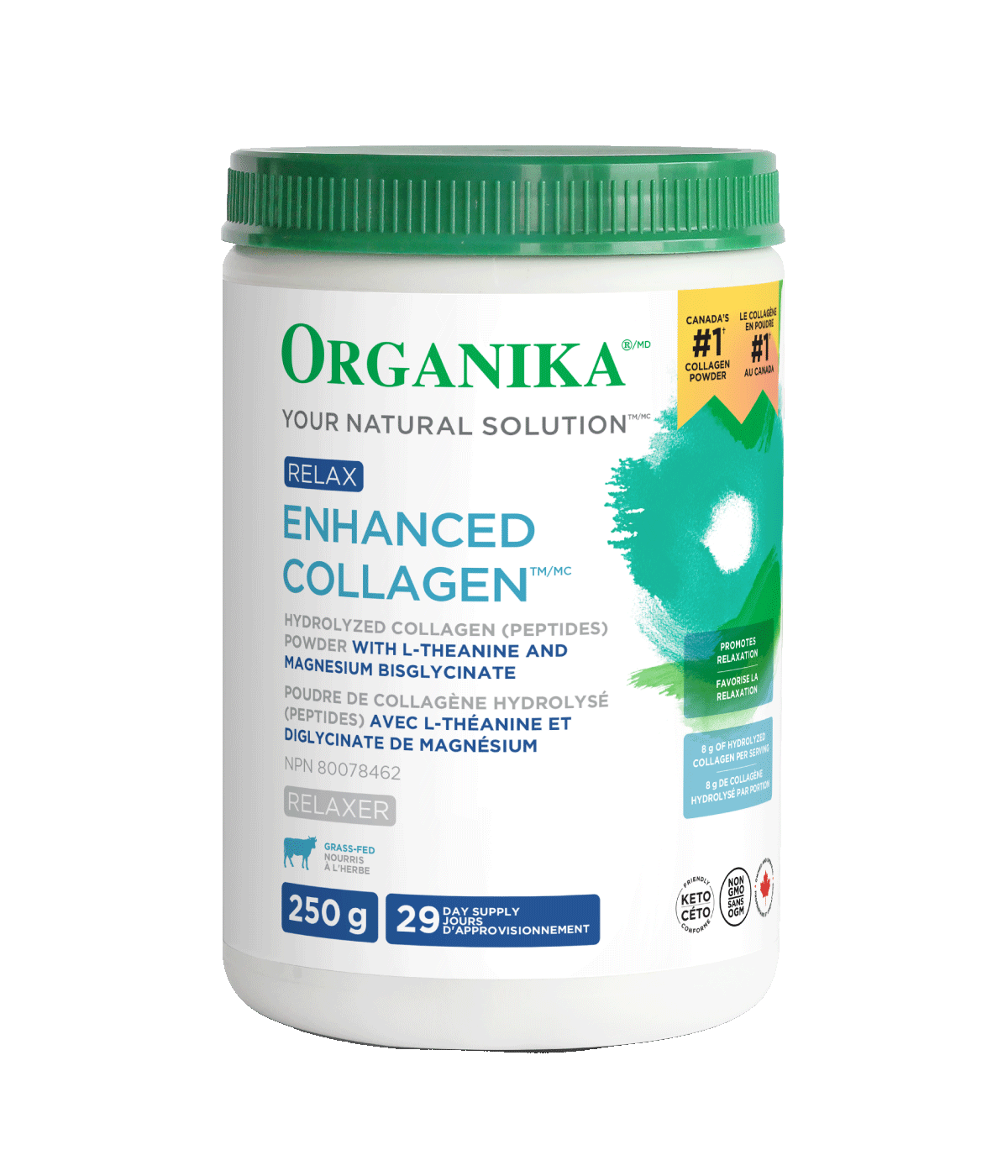 Organika Relax Enhanced Collagen with Magnesium + L-Theanine 250g