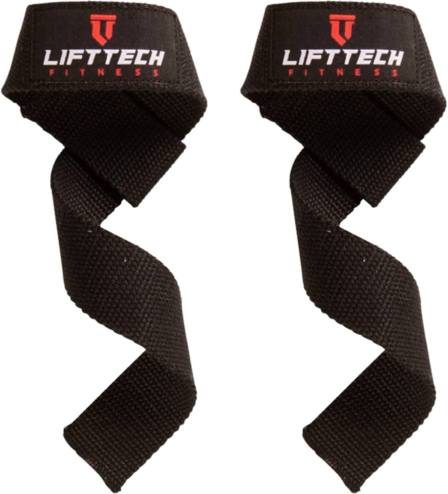 Lift Tech Black Cotton Lift Straps 20in