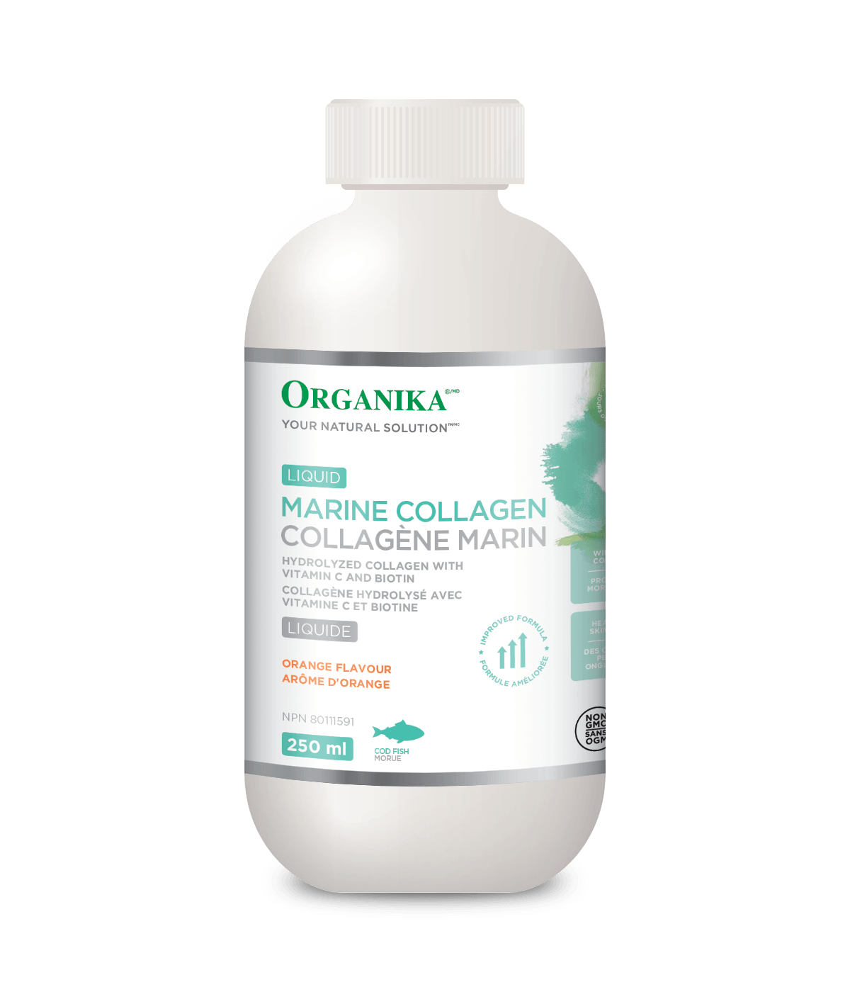 Organika Liquid Marine Collagen 250 mL Orange Flavor - 25 Day Supply