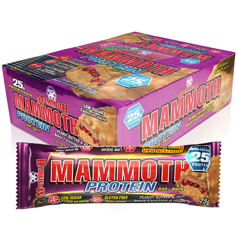Mammoth Protein Bars (Box of 12 Bars) - Peanut Butter & Jelly