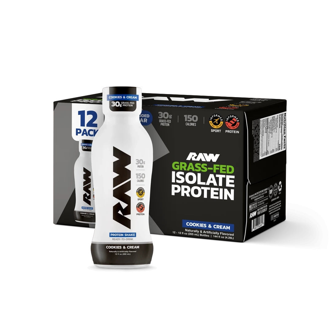 CBUM Raw Grass Fed Isolate Protein Shake RTD Cookies & Cream (Case of 12 Bottles)