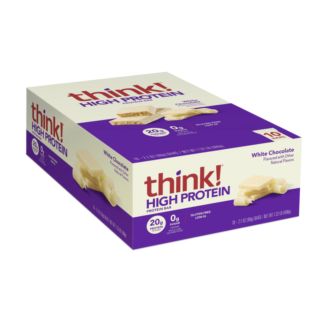 think! High Protein Bar Box of 10 (White Chocolate)