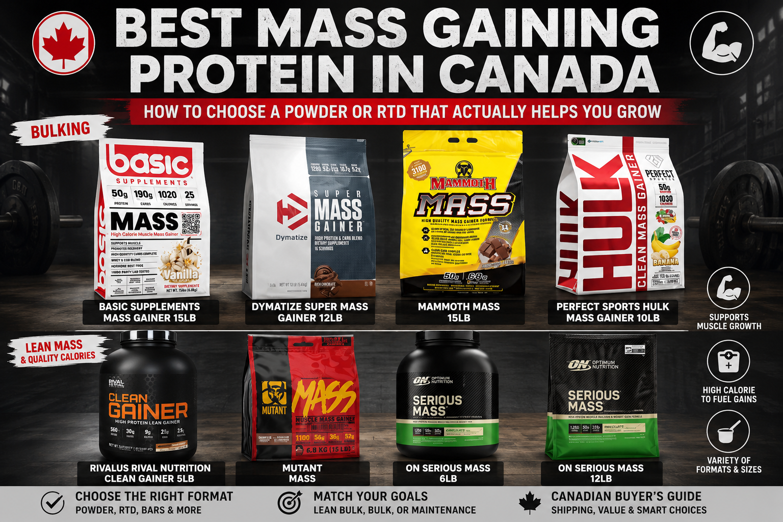 Best mass gaining protein in Canada — 8 top mass gainers compared