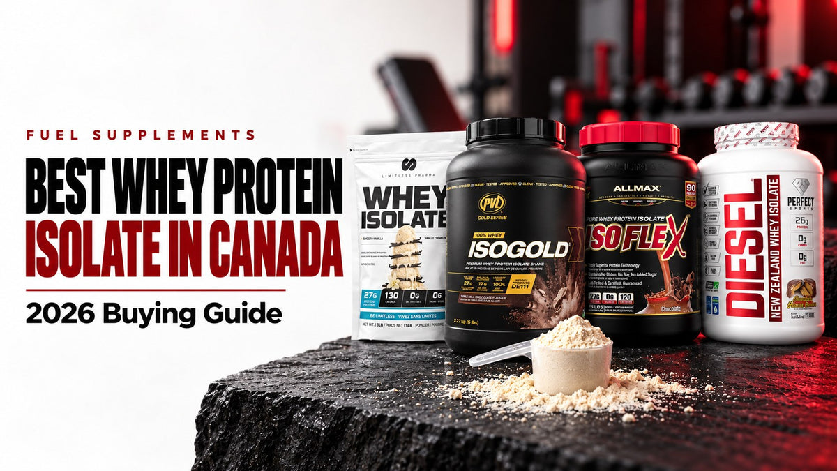Best whey protein isolate in Canada 2026 buying guide: Limitless Pharma Isolate, PVL IsoGold, Allmax Isoflex and Perfect Sports Diesel