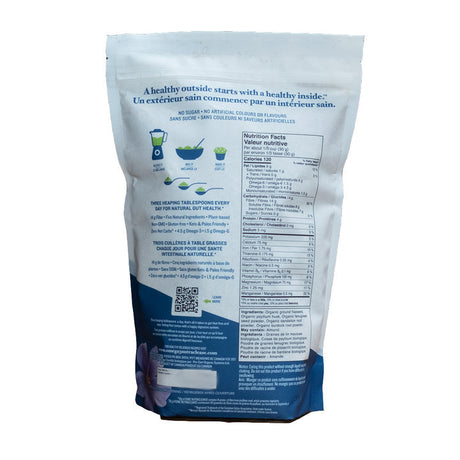 Nutracleanse Omega3 Rich Fibre 1000g Bag — ingredients label and nutrition facts panel