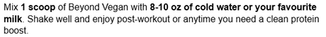 Beyond Yourself Isolate Protein 5lbs — directions and suggested use panel