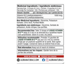 Alora Naturals Liquid Vitamin B12 50ML — ingredients label and nutrition facts panel