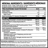 Ghost Pump Non-Stim Pre Workout 20/40 Servings — ingredients label and nutrition facts panel