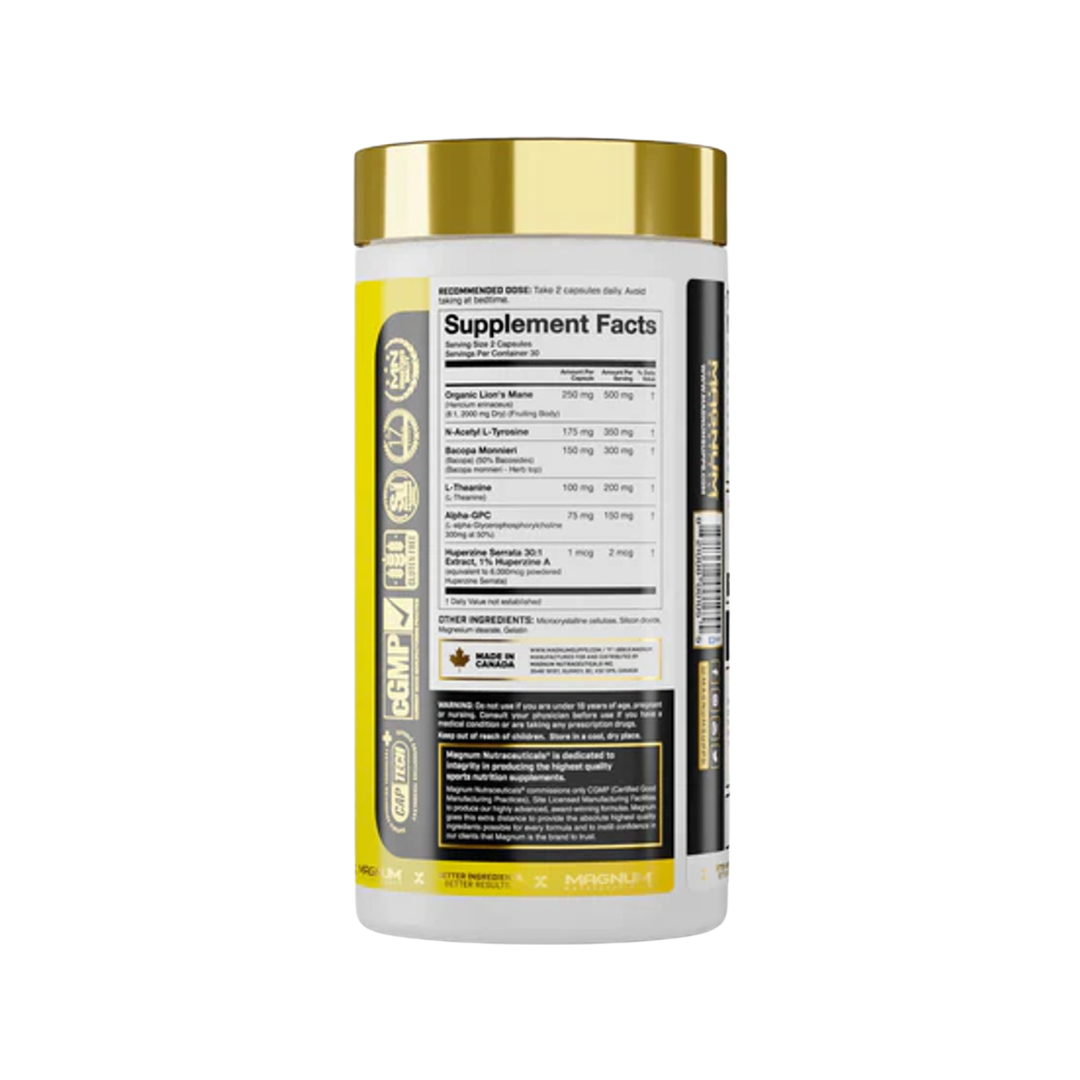 Magnum Mane Brain 60 Capsules — ingredients label and nutrition facts panel