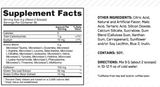 ON Amino Energy 30 Servings — Blue Raspberry — ingredients label and nutrition facts panel