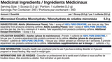 Pro Line Micronized Creatine Monohydrate Unflavoured — 1000g — ingredients label and nutrition facts panel