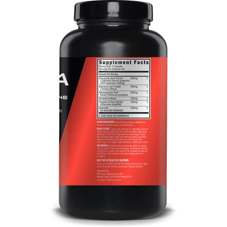 Jym Supplements Alpha Jym 180 Capsules — ingredients label and nutrition facts panel